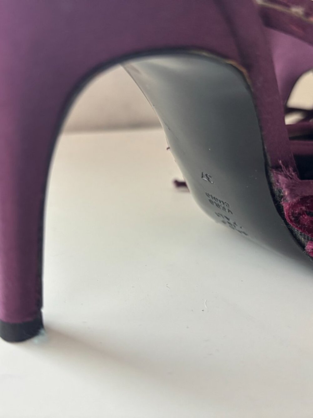 Philosophy di Alberta Ferretti Purple Velvet Lace Up Pointed Heels EU 37 US 6.5 - Picture 4 of 9